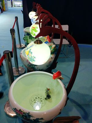 작약 본 520mm 램프를 가진 중국 세라믹 물고기 그릇