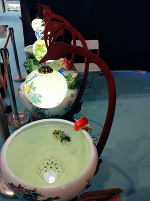 작약 본 520mm 램프를 가진 중국 세라믹 물고기 그릇