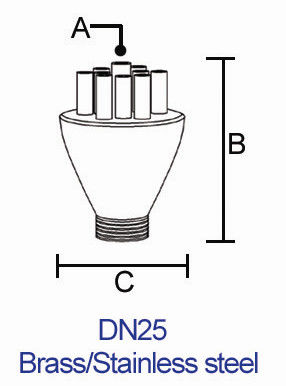 1" dN25 금관 악기 Concertrating 총격사건 샘 제트기 분사구 분수 살포 머리