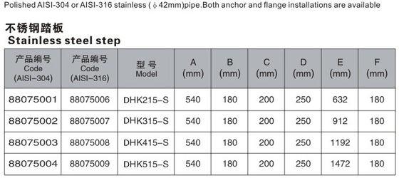 4 단계 1.0mm 스테인리스 수영풀 사다리