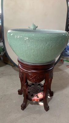 그림자 지는 파란 유약 본 기초 460mm koi 물고기는 볼링을 합니다
