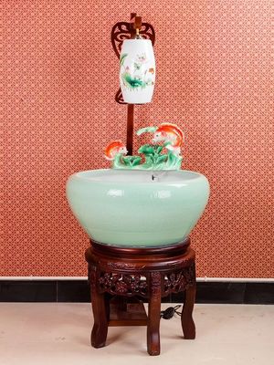 그림자 지는 파란 유약 본 기초 460mm koi 물고기는 볼링을 합니다