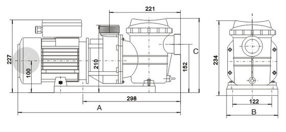 1.5 인치 220v 0.75HP 수영풀 샘 펌프