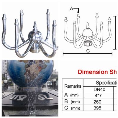 크롬 기업 연합 분수 부속물 1.5 " DN40 회전식 노즐