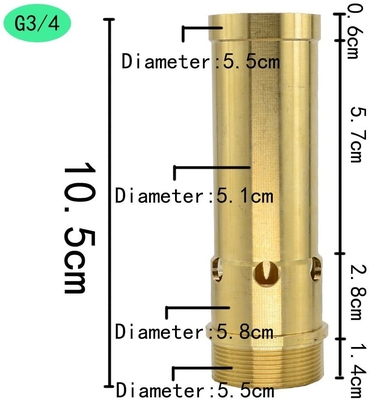 3/4 " DN20 분수 버블러 노즐  66gpm 물 흐름 비율